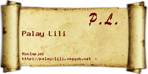 Palay Lili névjegykártya